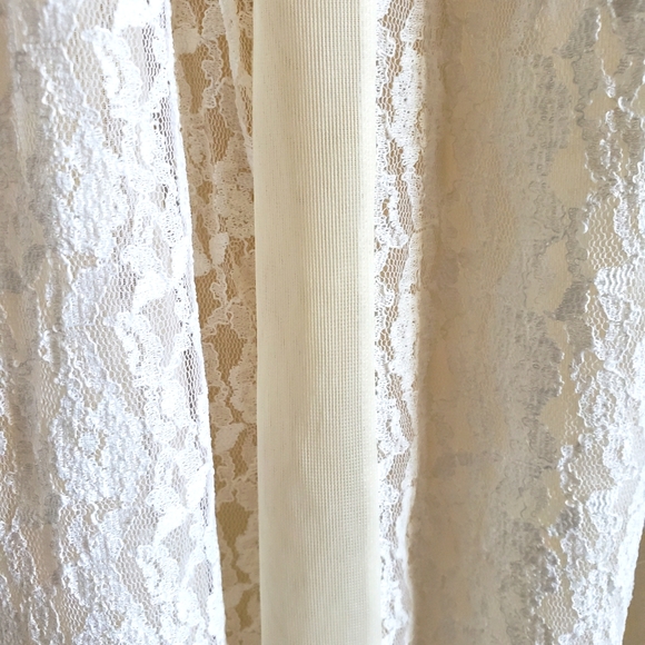 Marie Claire Vintage House Coat Cream Lace 100% Nylon Line Snap Closure Woman 48 - Picture 8 of 11